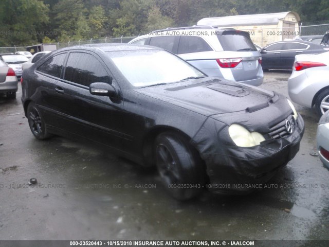 WDBRN47J72A169376 - 2002 MERCEDES-BENZ C 230K SPORT COUPE BLACK photo 1