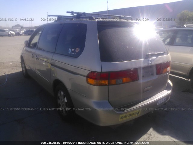 2HKRL18972H516112 - 2002 HONDA ODYSSEY EXL GOLD photo 3