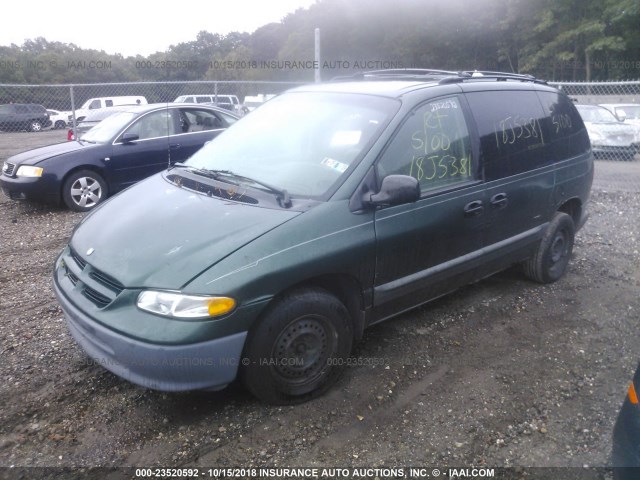 2B4GP4531VR316165 - 1997 DODGE CARAVAN SE GREEN photo 2