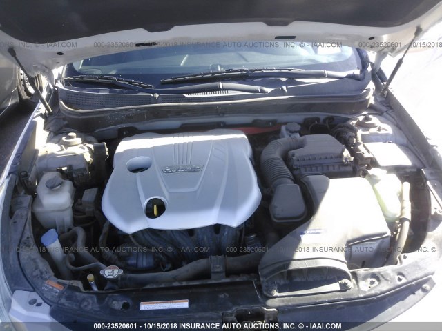 KMHEC4A46DA075299 - 2013 HYUNDAI SONATA HYBRID SILVER photo 10