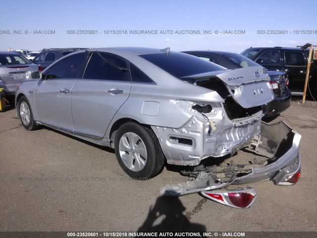 KMHEC4A46DA075299 - 2013 HYUNDAI SONATA HYBRID SILVER photo 3