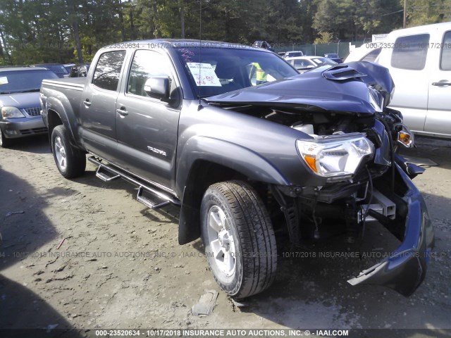 5TFMU4FN5FX028327 - 2015 TOYOTA TACOMA DOUBLE CAB LONG BED GRAY photo 1