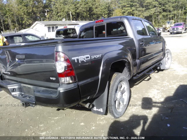 5TFMU4FN5FX028327 - 2015 TOYOTA TACOMA DOUBLE CAB LONG BED GRAY photo 4