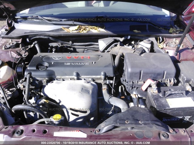 4T1BE32K24U274188 - 2004 TOYOTA CAMRY LE/XLE/SE RED photo 10