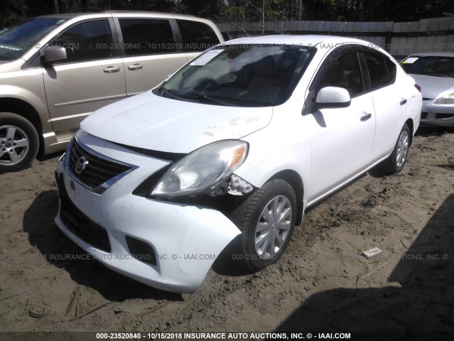 3N1CN7AP6CL915741 - 2012 NISSAN VERSA S/SV/SL WHITE photo 2