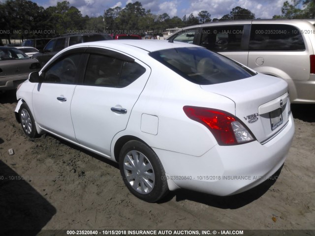 3N1CN7AP6CL915741 - 2012 NISSAN VERSA S/SV/SL WHITE photo 3