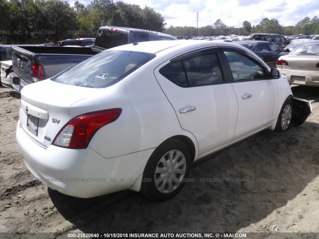 3N1CN7AP6CL915741 - 2012 NISSAN VERSA S/SV/SL WHITE photo 4