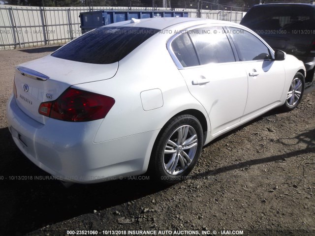 JN1DV6AP1BM601109 - 2011 INFINITI G25 JOURNEY WHITE photo 4