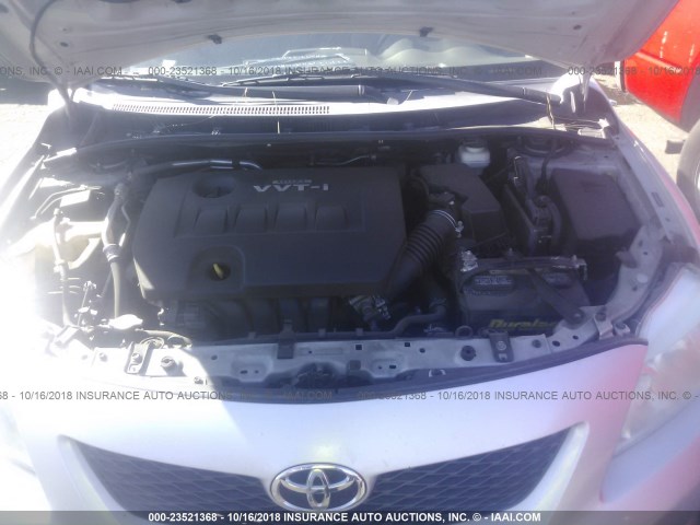 1NXBU4EE5AZ330926 - 2010 TOYOTA COROLLA S/LE/XLE SILVER photo 10