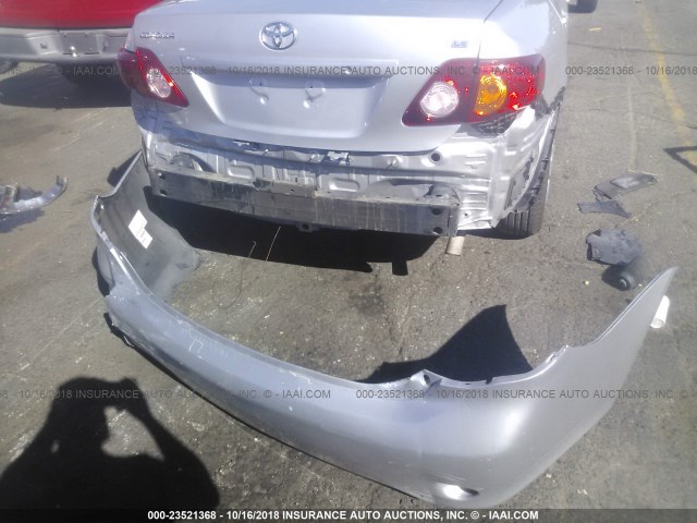 1NXBU4EE5AZ330926 - 2010 TOYOTA COROLLA S/LE/XLE SILVER photo 6