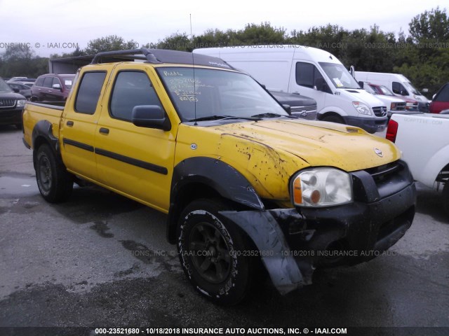 1N6ED27T01C365409 - 2001 NISSAN FRONTIER CREW CAB XE/CREW CAB SE YELLOW photo 1