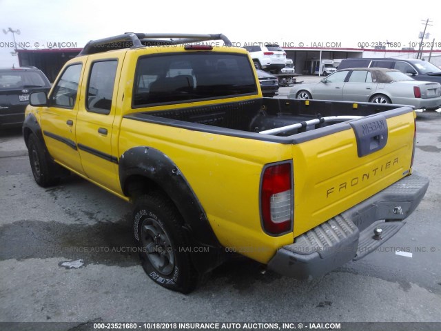 1N6ED27T01C365409 - 2001 NISSAN FRONTIER CREW CAB XE/CREW CAB SE YELLOW photo 3