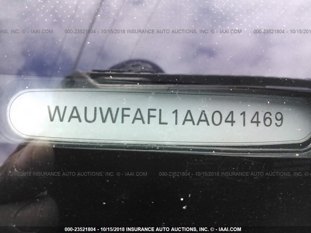 WAUWFAFL1AA041469 - 2010 AUDI A4 PREMIUM PLUS SILVER photo 9