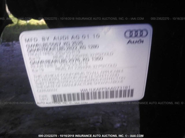 WA1LKAFP9AA073181 - 2010 AUDI Q5 PREMIUM PLUS BLACK photo 9