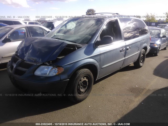 2B4GP44R72R572019 - 2002 DODGE GRAND CARAVAN SPORT BLUE photo 2