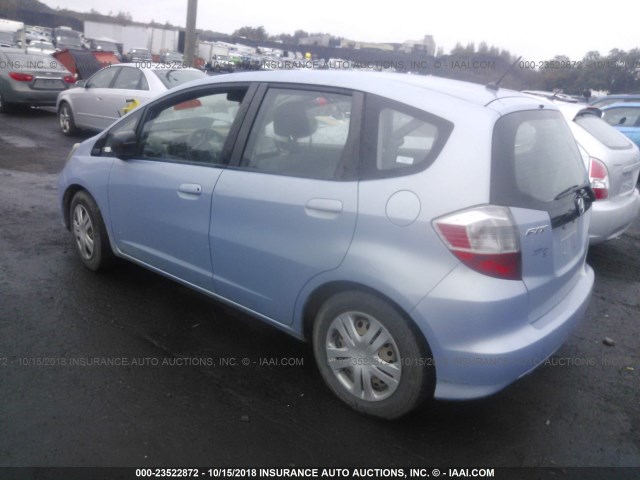 JHMGE88239S070788 - 2009 HONDA FIT BLUE photo 3