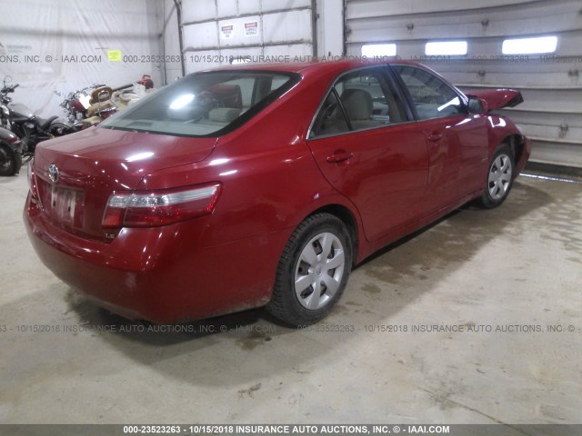 4T1BE46K79U345666 - 2009 TOYOTA CAMRY SE/LE/XLE RED photo 4