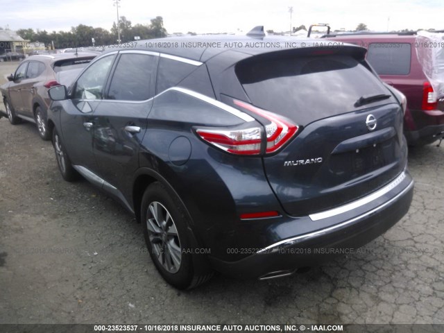 5N1AZ2MG1JN130429 - 2018 NISSAN MURANO S/SL/SV/PLATINUM BLUE photo 3