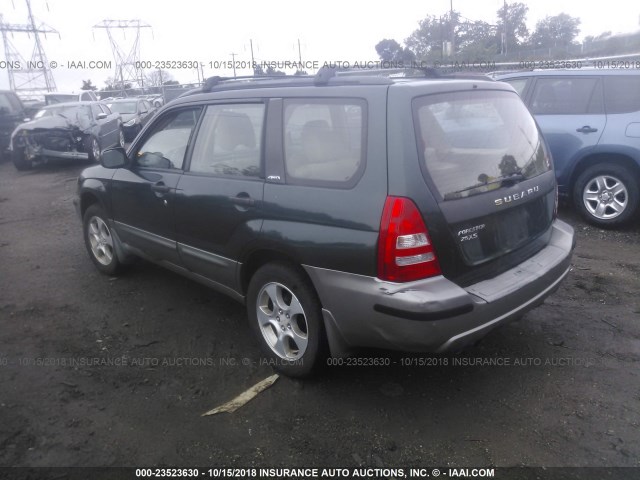 JF1SG65623G743832 - 2003 SUBARU FORESTER 2.5XS მწვანე ფოტო 3