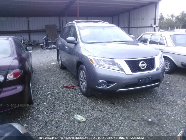 5N1AR2MN8FC668031 - 2015 NISSAN PATHFINDER S/SV/SL/PLATINUM GRAY photo 1