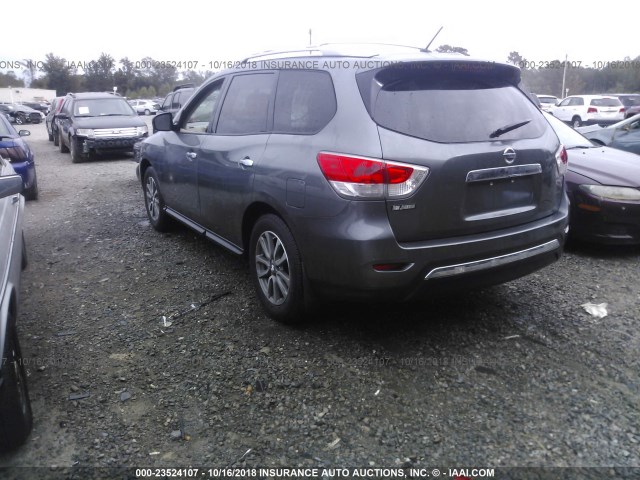 5N1AR2MN8FC668031 - 2015 NISSAN PATHFINDER S/SV/SL/PLATINUM GRAY photo 3