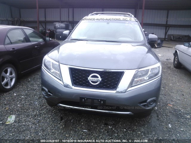 5N1AR2MN8FC668031 - 2015 NISSAN PATHFINDER S/SV/SL/PLATINUM GRAY photo 6