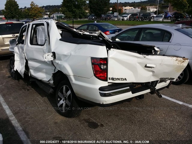 5FPYK1F68EB007597 - 2014 HONDA RIDGELINE RTL-S WHITE photo 3