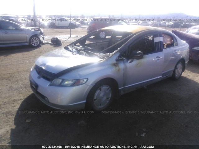 JHMFA36266S000923 - 2006 HONDA CIVIC HYBRID SILVER photo 2