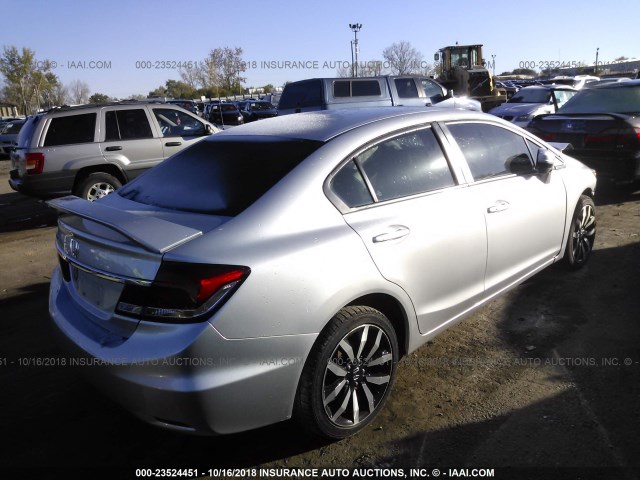 19XFB2F94EE052722 - 2014 HONDA CIVIC EXL 银色 照片 4