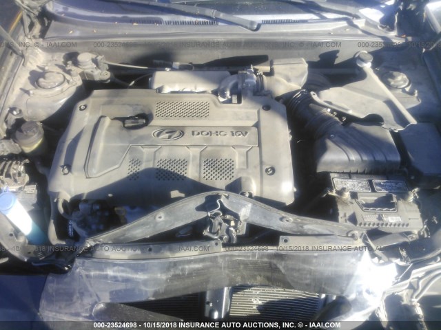 KMHHM66D48U278078 - 2008 HYUNDAI TIBURON GS BLACK photo 10