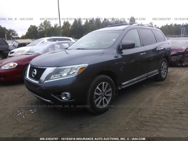 5N1AR2MN4DC651143 - 2013 NISSAN PATHFINDER S/SV/SL/PLATINUM Light Blue photo 2