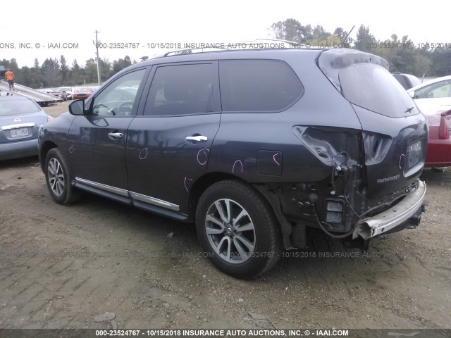 5N1AR2MN4DC651143 - 2013 NISSAN PATHFINDER S/SV/SL/PLATINUM Light Blue photo 3