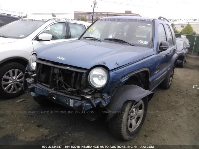 1J4GL48K24W198564 - 2004 JEEP LIBERTY SPORT BLUE photo 2