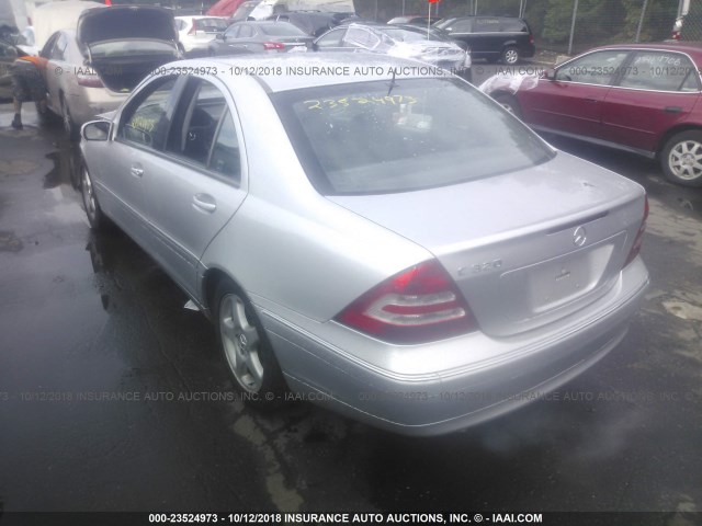 WDBRF64J01F022847 - 2001 MERCEDES-BENZ C 320 SILVER photo 3