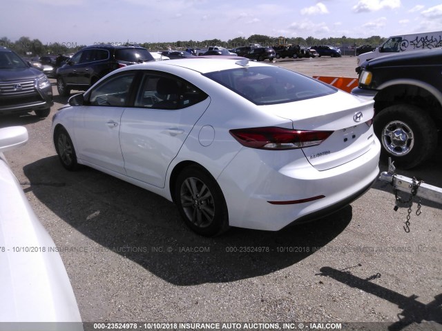 5NPD84LF3JH302307 - 2018 HYUNDAI ELANTRA SEL/VALUE/LIMITED WHITE photo 3