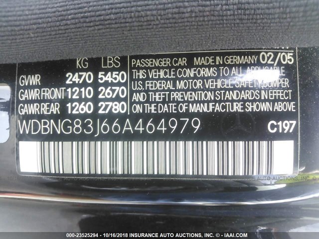 WDBNG83J66A464979 - 2006 MERCEDES-BENZ S 430 4MATIC BLACK photo 9