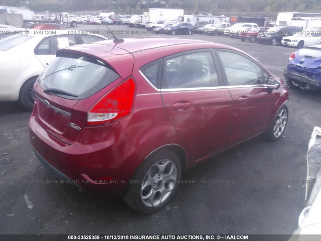 3FADP4FJ9BM121197 - 2011 FORD FIESTA SES RED photo 4