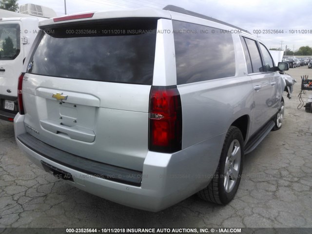 1GNSCJKC4FR738716 - 2015 CHEVROLET SUBURBAN C1500 LT SILVER photo 4