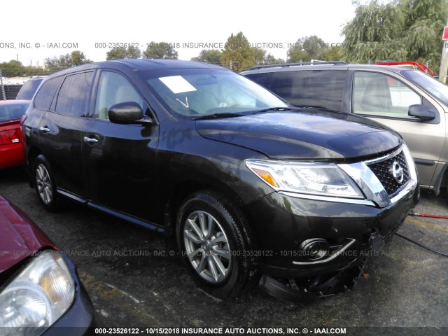 5N1AR2MM6FC609082 - 2015 NISSAN PATHFINDER S/SV/SL/PLATINUM Dark Brown photo 1