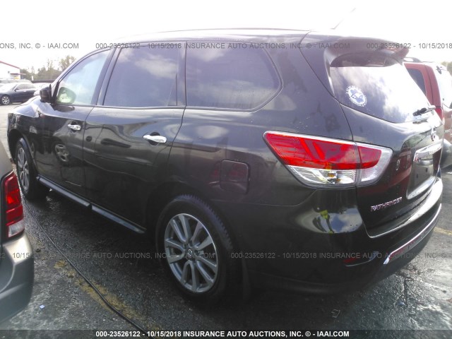 5N1AR2MM6FC609082 - 2015 NISSAN PATHFINDER S/SV/SL/PLATINUM Dark Brown photo 3