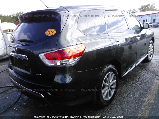 5N1AR2MM6FC609082 - 2015 NISSAN PATHFINDER S/SV/SL/PLATINUM Dark Brown photo 4