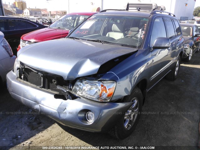 JTEDP21A550064103 - 2005 TOYOTA HIGHLANDER LIMITED BLUE photo 2