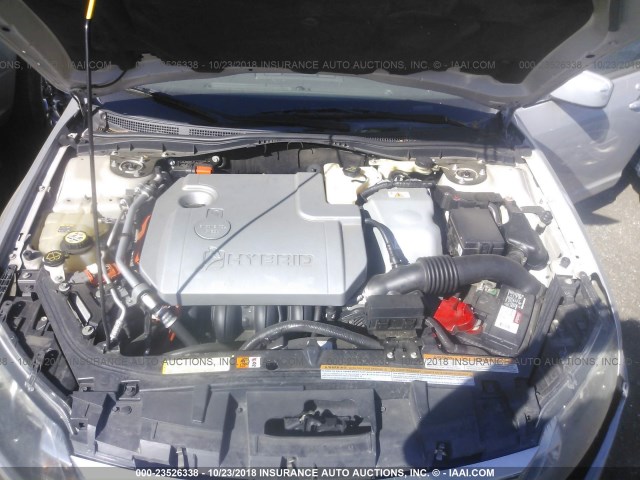 3FADP0L30AR136462 - 2010 FORD FUSION HYBRID SILVER photo 10