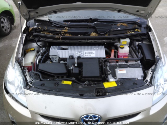 JTDKN3DU3A1113686 - 2010 TOYOTA PRIUS ოქროსფერი ფოტო 10