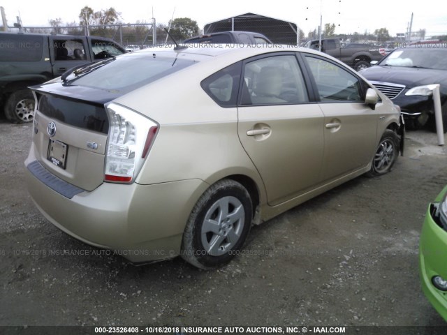 JTDKN3DU3A1113686 - 2010 TOYOTA PRIUS ოქროსფერი ფოტო 4