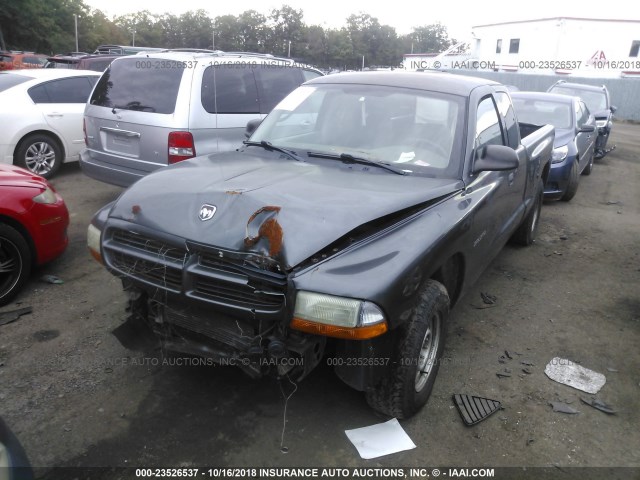 1B7GL12X22S503039 - 2002 DODGE DAKOTA SXT GRAY photo 2