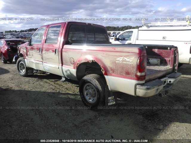 1FTNW21F72ED23521 - 2002 FORD F250 SUPER DUTY RED photo 3