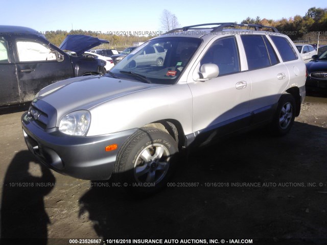 KM8SC73D45U910365 - 2005 HYUNDAI SANTA FE GLS/LX SILVER photo 2