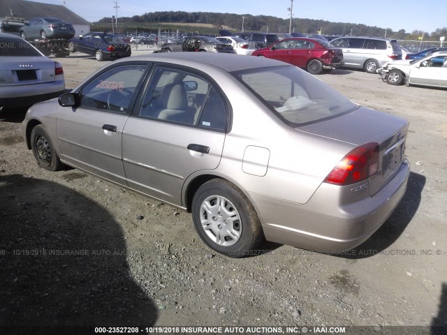 2HGES16501H599165 - 2001 HONDA CIVIC LX BEIGE photo 3