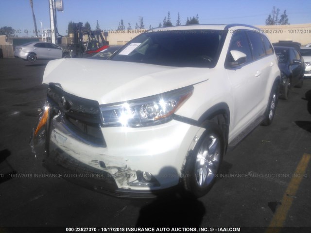 5TDDKRFH8FS183571 - 2015 TOYOTA HIGHLANDER LIMITED/LTD PLATINUM WHITE photo 2